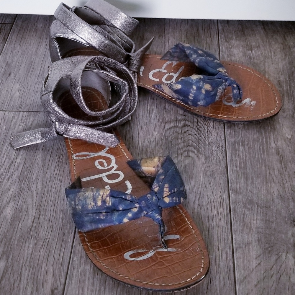 Sam Edelman Gracie Tie Dye Ankle Wrap Sandals